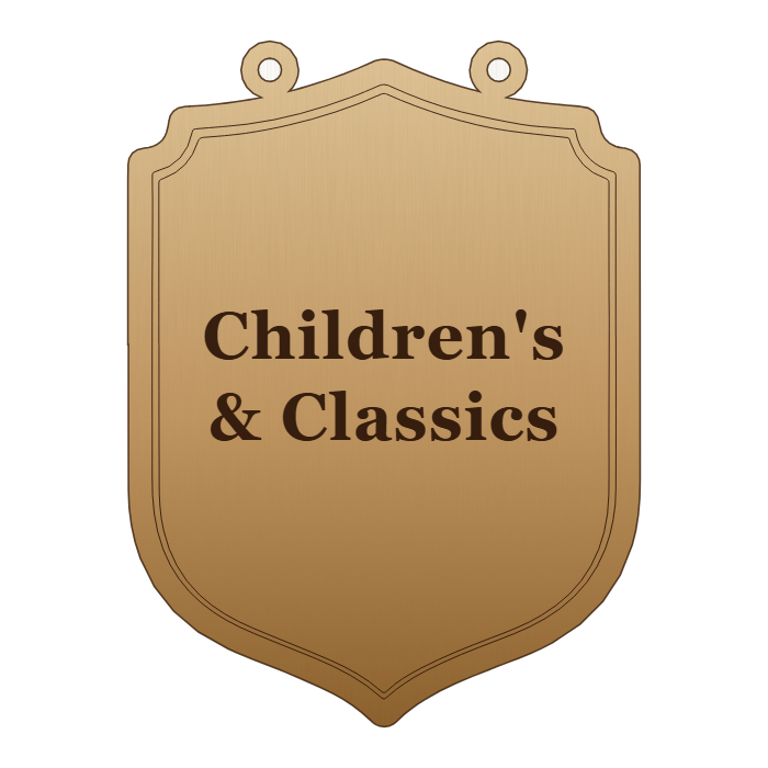 Children's & Classics shelf sign