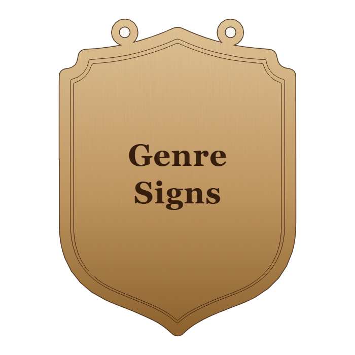 Genre Signs shelf sign