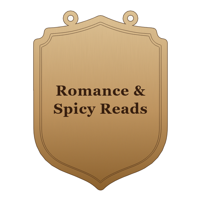 Romance & Spicy Reads shelf sign